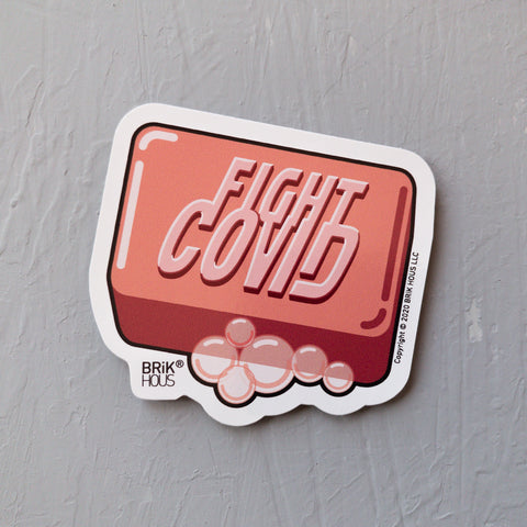 FREE SHIP - FIGHT COVID Soap Bar Stickers 2PK